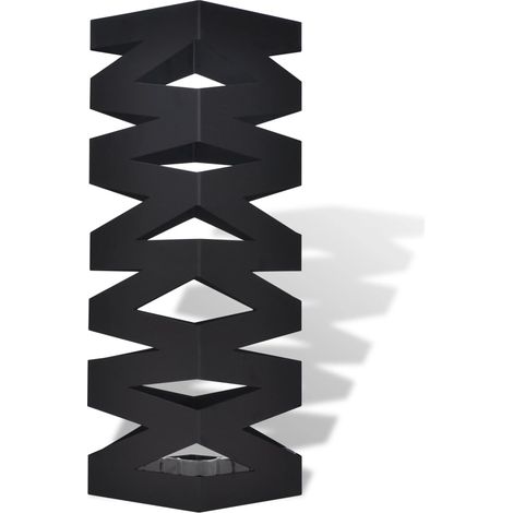 Porte-parapluie carré Noir Acier 48,5 cm (1/5)