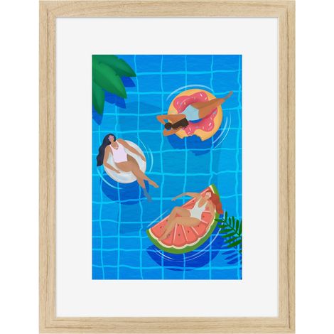 Image encadrée Amies 30x40 cm recyclable, visuel imprimé sans solvant - fabriqué en France (1/4)