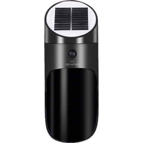 Lampe Solaire Extérieur avec Détecteur de Mouvement, Sans Fil Applique Solaire Imperméable, 120°Grand Angle 4 M Détection éclairage de Sécurité D\\'extérieur pour Porte D\\'entrée, Cour, Garage-Noir-F (1/5)