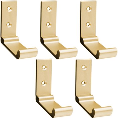 Lot de 5 crochets pliables muraux pour serviettes et vêtements, supports en aluminium massif pliables à 90° avec vis en acier inoxydable. Convient pour les vestiaires, salles de bains et cuisines.