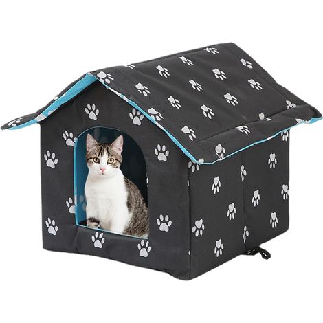 Outdoor-Katzenhaus für den Winter, Katzenzwinger für draußen, Outdoor-Katzenbetthaus, warme Höhle, streunende Katze, Hund, Haustier, Winterhaus, wasserdicht, für Haustiere, Welpen, Kätzchen, Kaninchen
