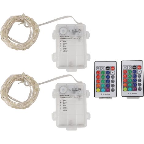 2pcs guirlandes LED télécommandée 16 couleurs scintillantes étanches intérieur extérieur Noël Féerique (1/5)