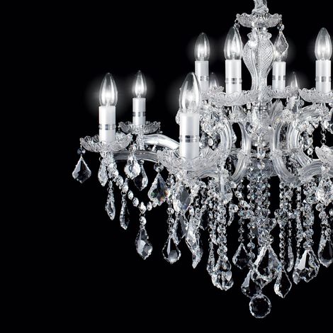 Lampadario Classico Florian Metallo-Cristallo Cromo 12 Luci E14 (1/2)