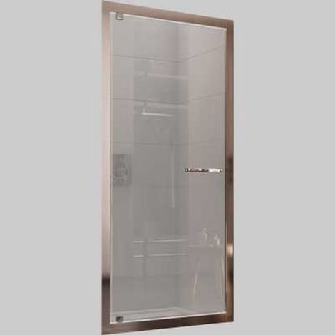 "PORTA DOCCIA AD UN'ANTA BATTENTE ""OXI.SLIDE"" VETRO TRASPARENTE - 60-68 cm Ap.42"