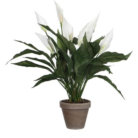 Mica Kunstpflanze Spathiphyllum weiß im Topf 11,5 x 50 x 40 cm Kunstpflanzen