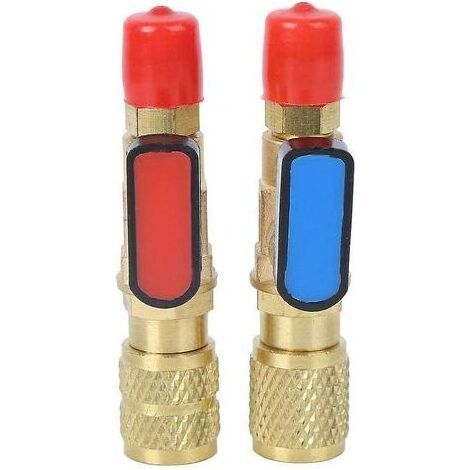 Pair Raccord de tuyau de charge de climatiseur, vanne de réfrigérant, vanne à bille, convient aux réfrigérants R22 et R410a. (1/4)
