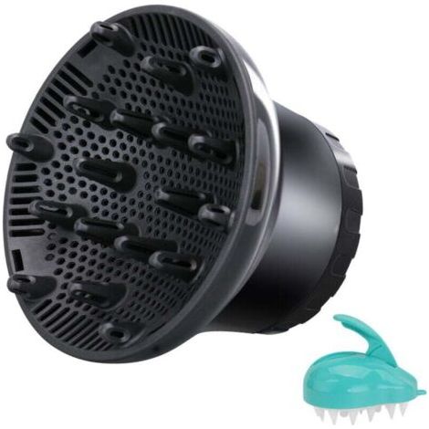 Diffuseur Sèche Cheveux universel, diffuseur de cheveux réglable pour cheveux bouclés ou ondulés, convient aux embout seche cheveux de 3,55 cm à 6,6 cm (Noir) (1/4)