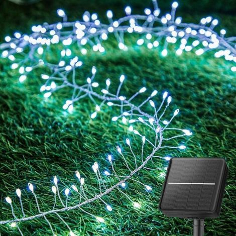 Ghirlanda luminosa solare, luci decorative da esterno a forma di petardi, lunga 6 metri, con 200 LED (luce bianca). (1/5)