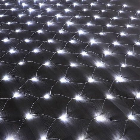 Guirlande Lumineuses Filet,192 LED Filet Lumineux 3M X 2M 8 Modes énergie étanche,Dimmable pour Chambre Noël Mariage Soirée Maison Jardin,Blanc (1/4)