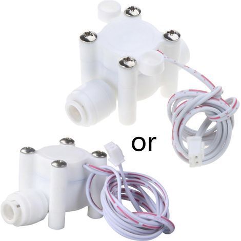 Débitmètre à turbine avec capteur de débit et interrupteur de contrôle de débit d'eau, raccord rapide 1/4", multicolore, 300 ml/min (1/5)