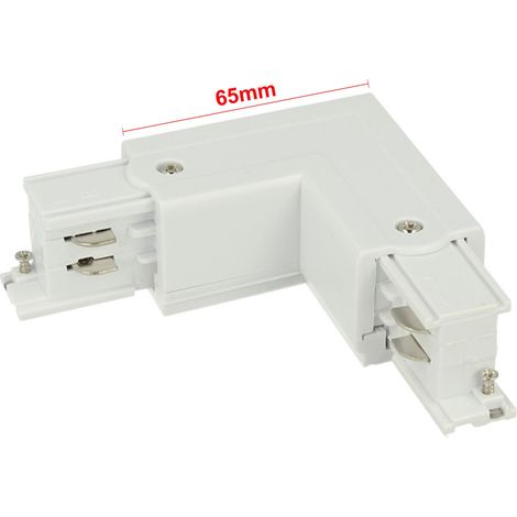 Connettore Giunto Forma L Destro Colore Bianco Per Barra Sistema Binario Trifase CB40101 CB40102 CB40103 (1/3)