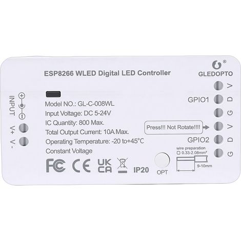 Contrôleur de bande LED plus de 100 effets d'éclairage dynamiques, application WiFi, synchronisation de la musique avec micro (1/5)