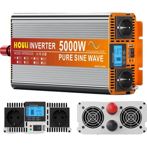 Wechselrichter, reine Sinuswelle-Ausgang, Unterstützung für mehrere Geräte, 5000W-12V, 220V (1/2)