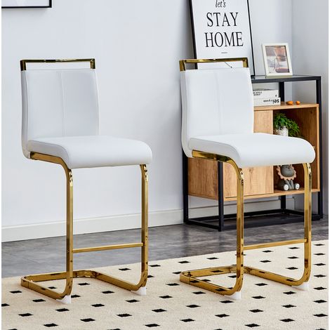 Conjunto 2 sillas de bar con reposapiés en PU OKMYHOME (1/5)