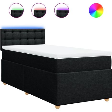 Maison Exclusive - Giroletto a Molle con Materasso Nero 90x200 cm in Tessuto