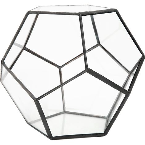 Pot de fleurs en verre de forme géométrique élégante pour plantes succulentes, jardinière, contenant pour décoration paysagère (1/5)