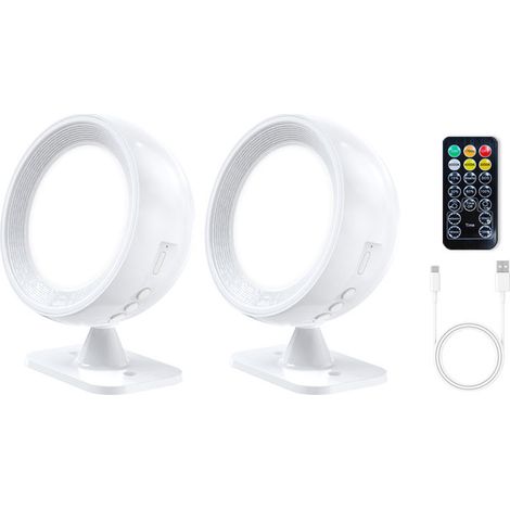 Lampe murale magnétique rechargeable, lumière réglable à quatre températures de couleur, chargement USB avec télécommande, lampe de lecture, lampe de chevet de chambre (noir) (1/5)
