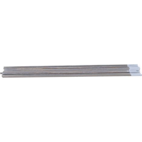 10 électrodes de tungstène WC20 pour le soudage à l'arc de tôles minces d'aluminium et d'acier, grises, 2,0 mm (1/5)