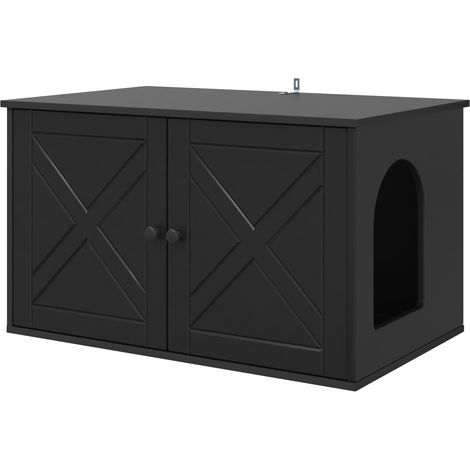Casa para Gatos Negro 85 x 55 x 50,5 cm Madera de ingeniería vidaXL