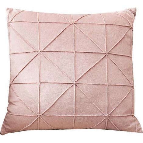 Housse de coussin décorative pour la maison, housse de coussin d'appui-tête en peluche - Rose (1/5)