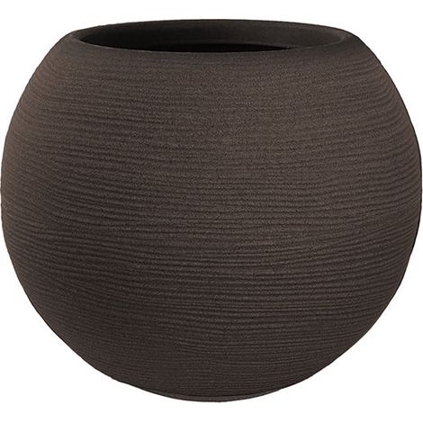 Vase rond en résine design sphérique pour plantes d'intérieur et d'extérieur d.40x33h Botticelli Marron (1/4)