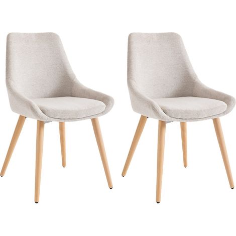 Sedia in Tessuto e Faggio Beige - Lotto di 2 - MASURIE (1/4)
