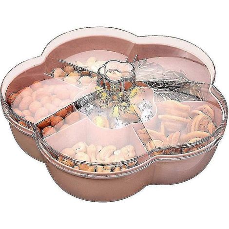 Boîte de rangement pour collations en forme de fleur avec couvercle, boîte à bonbons, boîte à fruits secs (1/5)