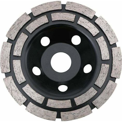 Diamond Grinding Disc, 125 x 22.2 mm Double Row Concrete Grinding Wheel, Universal Diamond Grinding Wheel for Sanding Concrete, Stone, Granite, Screed, Masonry, Universal Use (1/4)
