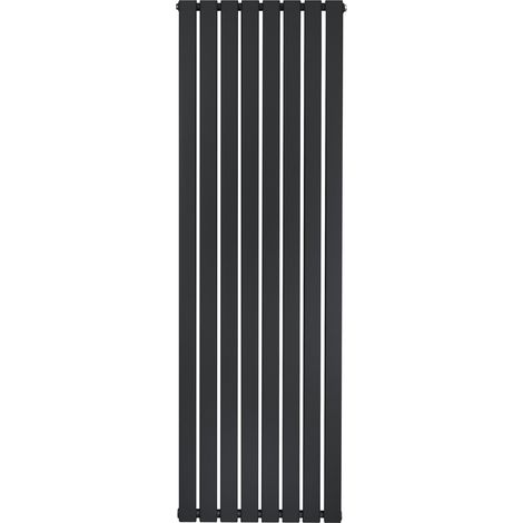 Radiateur Plat à 1 Colonne 1800 x 560 mm en Acier Carbone Noir Chauffage Centrale Moderne Verticale Monté Sur Mur Cuisine Salle de Bain [Brosse de Nettoyage & Supports INCLUSES]