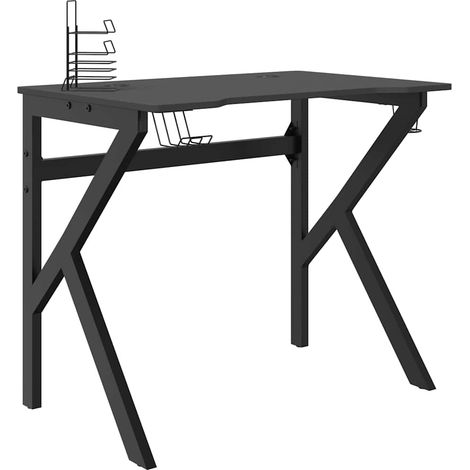 Maison Exclusive - Escritorio gaming con patas en forma de K negr (1/5)