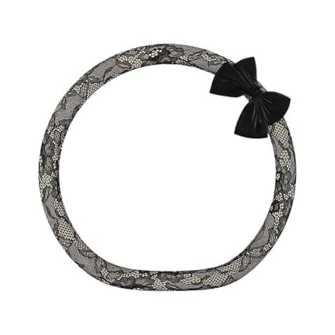 Housse de volant en dentelle - 38 cm, motif nœud - Accessoires automobiles - Protection de volant pour femmes, conductrices de camions, berlines, SUV, camping-cars, conduite en ville, trajets quotidie (1/5)