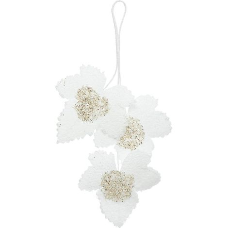 Baumschmuck aus Metall Textilfolie weiß 30cm - Atmosphera créateur d'intérieur