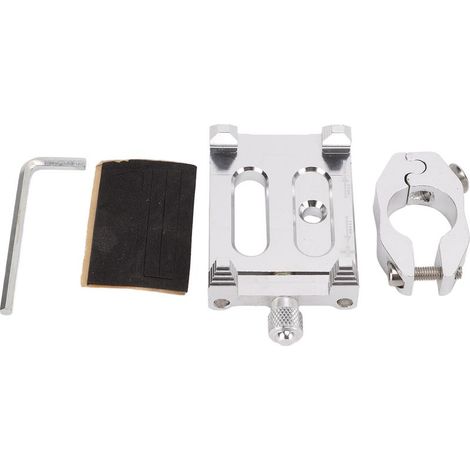 Support téléphone vélo adhésif 3m, amorti des chocs, antidérapant, alliage d'aluminium, porte-téléphone cycliste argenté (1/5)