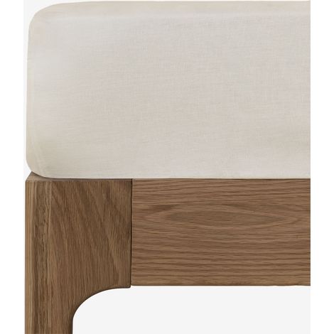 SKLUM Spannbettlaken aus Leinen 160g/m² Sorana Weiss Bett 135/140cm (140 x 200 x 40 cm)