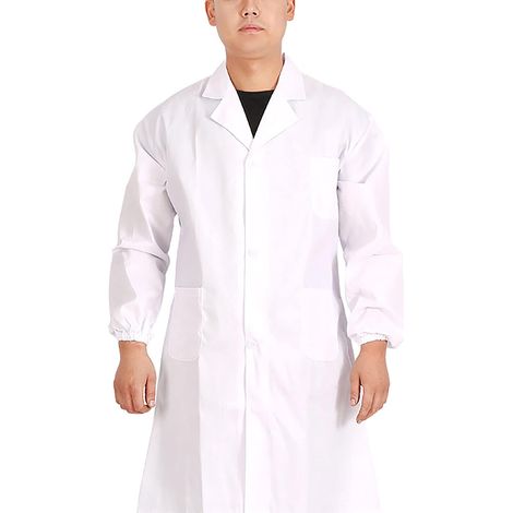 Manteau de Laboratoire Professionnel en Coton Doux à Manches Longues, Facile à Porter pour les Hôpitaux et les Hôpitaux Dentaires (1/5)