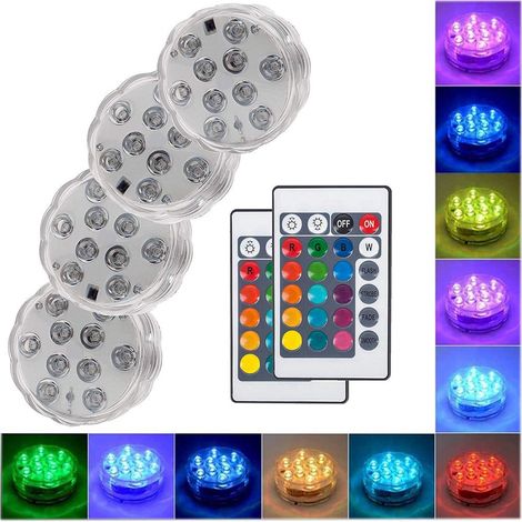 Lampe LED submersible pour aquarium IP68, alimentée par piles et télécommandée (1/5)