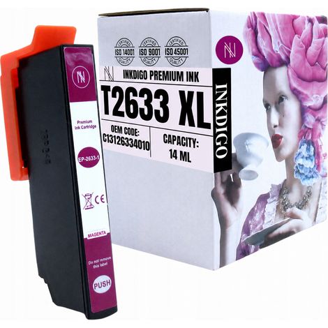 Inchiostro Inkdigo T2633 compatibile con Epson Expression Premium XP-510 XP-625, certificato TÜV. (1/5)