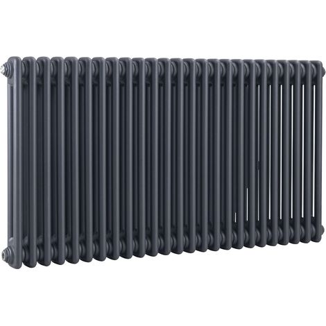 Baridi DH360 Horizontal Traditional 2 Column Radiator 600 x 1147mm Anthracite (1/2)