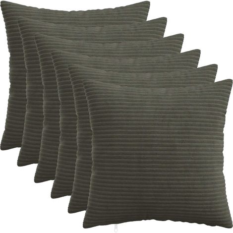 Cushion Cover 6 pcs HEERLEN Anthracite 30 x 30 cm Corduroy vidaXL