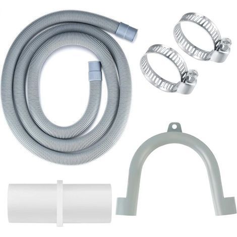Washing machine drain hose, universal drain hose, 2M dishwasher hose extension with bracket and hose clamp (1/5)