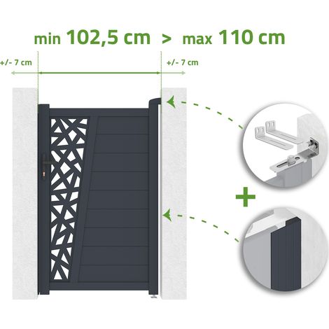 Tor verstellbar in der Breite 1 m CERVINA RUIVO H.160cm graues Aluminium