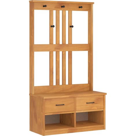 Albero da Ingresso SANDNES 87x40x159,5 cm in Legno di Pino vidaXL (1/5)