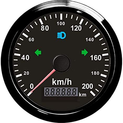 Tachimetro GPS 200 km/h per auto moto contachilometri chilometraggio 85 mm 12 V 24 V impermeabile