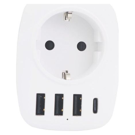 Adaptateur de voyage UK/Angleterre/France/UK avec 3 ports USB et 1 port Type-C, convertissant la prise européenne/française FR à deux broches en prise GB à trois broches, convient au Royaume-Uni, à l (1/5)