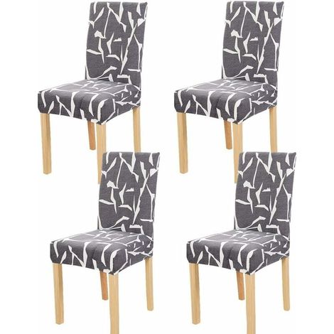 4 Pièces Housses de Chaise de Salle à Manger Couverture de Chaise Extensible Amovible Lavable élastique pour Un Ajustement Universel-Fei Yu (1/4)