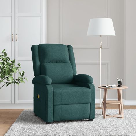 Fauteuil de massage-Chaise de relaxation-Fauteuil Relax Vert foncé Tissu 950513 (1/5)