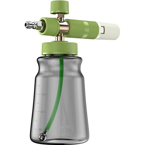 1/4"-Schnellanschluss-Schaumkanone für Autos, Schaumlanze mit Messingkern, 1-Liter-Antirutschflasche, werkzeuglose Demontage, verstellbare Düse, Schaumknopf für Hochdruckreiniger (1/5)
