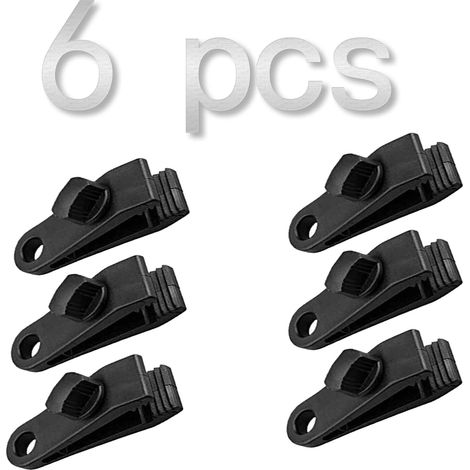 Ensemble de 6 pinces pour bâche, ensemble de pinces robustes pour bâche, pinces de fixation instantanées pour auvents, tentes, caravanes, abris de jardin, bâches de bateau (1/5)
