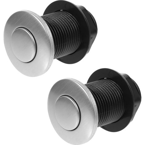2 Boutons pneumatiques, inox, pour broyeur de déchets (1/5)