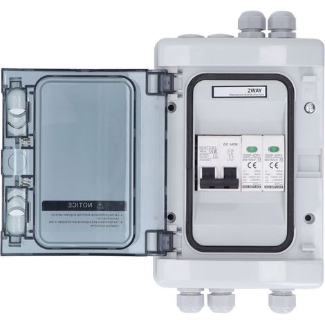 Interrupteur de déconnexion photovoltaïque 40A DC 1000V avec protection contre la foudre, IP65, boîte de distribution avec disjoncteur miniature DC, boîte de combinaison de panneaux solaires. (1/5)